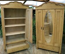 ? Old Antique Victorian Pine Adjustable Shelved Cupboard-Linen Press/Wardrobe