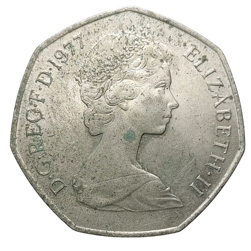 1977 50p coin britannia - uk,