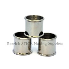 3 BEADED NICKLE SILVER COLLARS FOR WALKING STICKS 23mm