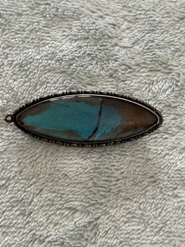 Vintage silver butterfly wing - silver,