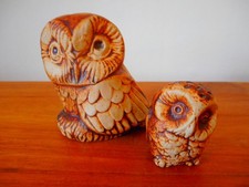Vintage Quantock studio pottery Owls