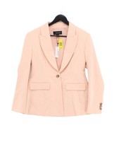 Karen Millen Women's Blazer UK 10 Pink Polyester with Elastane, Viscose Overcoat