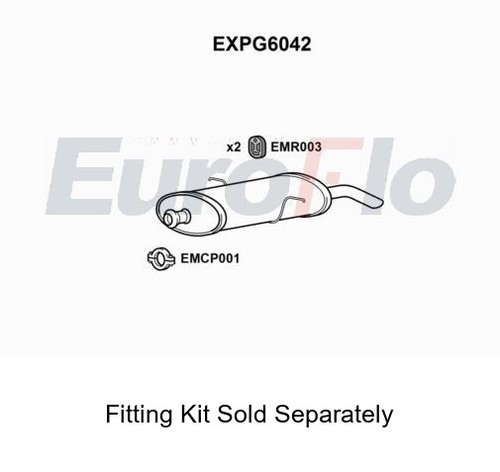 Rear muffler silencer - rear, insert