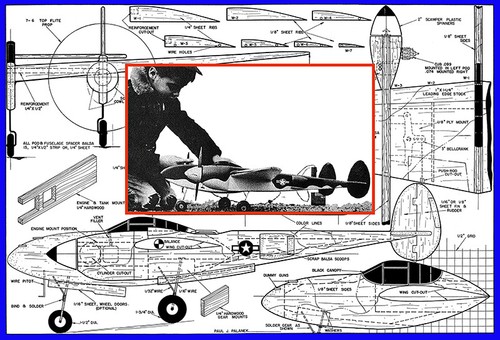 Model airplane plans - model, (uc)