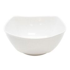 White Melamine Square Deep Bowl Wavy 7.25" Serving Snacks Salad Parties Catering