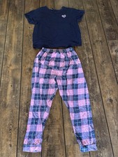 Ladies Pink/Blue Check Maternity Pyjamas, New Look, Size 14, GS202