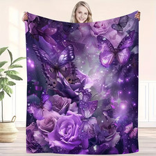 Dreamy Purple Butterfly Throw