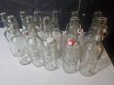 11  x  500ml clear glass bottles with clip flip top seals