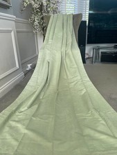 SOFT GREEN FAUX SUEDE LINED SINGLE DOOR CURTAIN~46”W X 90"L~SILVER EYELET~