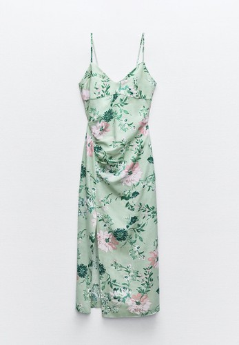 Ladies zara green floral - ladies, linen