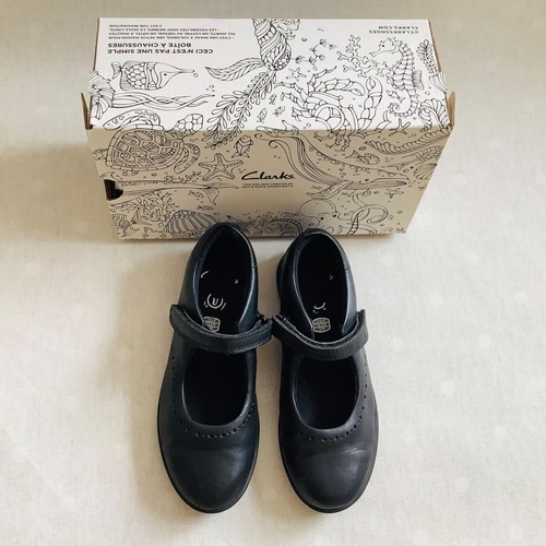 Clarks etch girls black school - clarks,