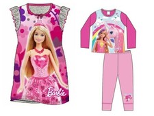  GIRLS OFFICIAL BARBIE NIGHTIE NIGHTDRESS / PYJAMAS SLEEPWEAR IN PINK DISNEY