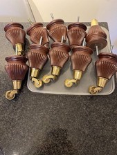 Mahogany  Turned Brass Castors