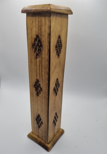 Wooden square incense holder - wooden,