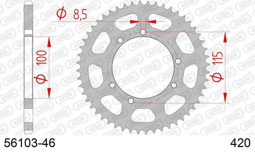 Afam steel rear sprocket - steel,
