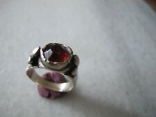 Antique Rare Silver Late Medieval , Pre/ Georgian  Ring With Red Crystal Stone .