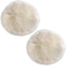 2pc Round Faux Fur Seat