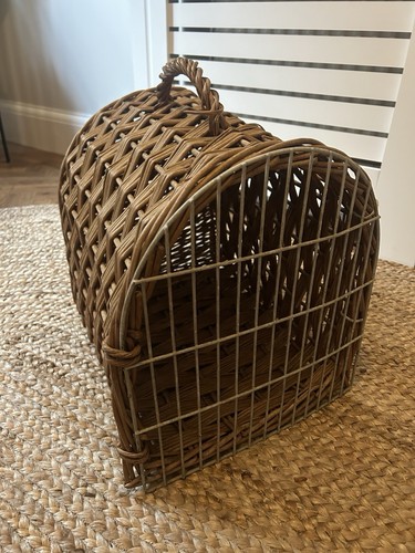 Vintage wicker basket pet - basket,