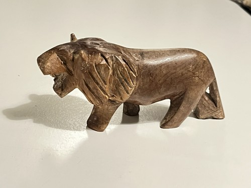 Vintage hand carved wood - carved, lion