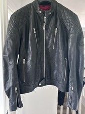 Belstaff Cheetham Black Leather Motorcycle Jacket XXL