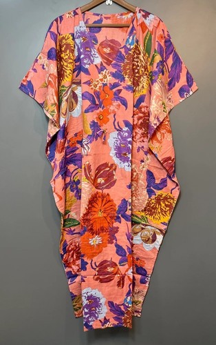 Indian cotton orange floral - cotton,