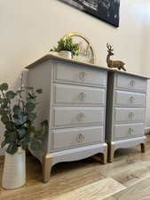 Stag minstrel warm grey two bedside drawers spray painted