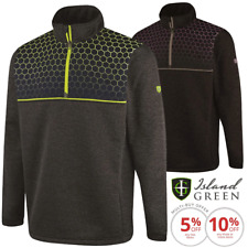 ISLAND GREEN 2025 MENS HONEYCOMB CHEST PRINT GOLF JUMPER @ 50% OFF RRP !!!!!