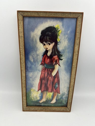 Vintage framed print big eyed - big,
