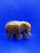 Hand Carved Wooden Elephant In