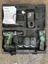 Hitachi DV 18DVC 18V Cordless Drill Set With Light 3 Batteries