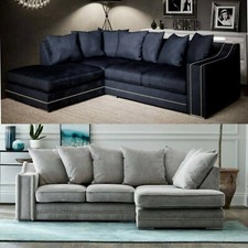 Corner Sofa Grey Charcoal