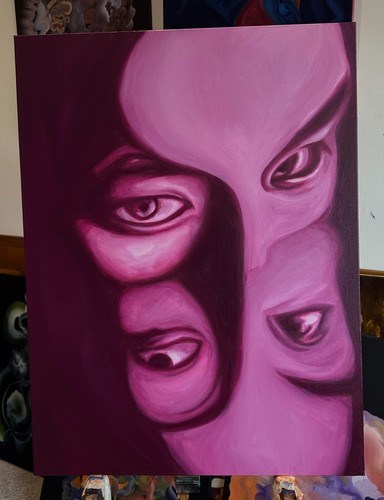Oil painting hand - painting.,