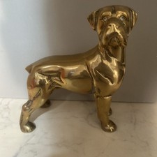 Vintage Solid Brass Boxer Dog