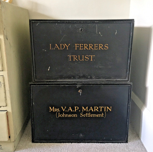 Antique metal deed box for - metal,