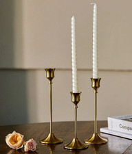 12 pcs Brass Iron Candle Holder Candlestick Holder Tall Candle Stand Party Decor