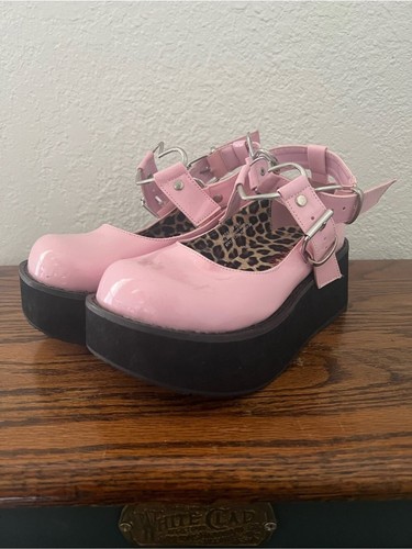 Demonia faux patent - demonia, leather