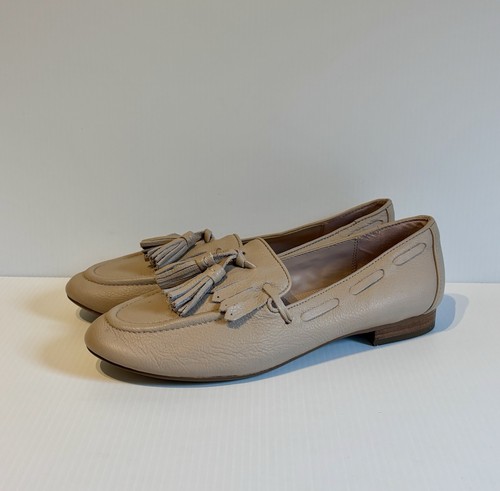 Dune london beige leather flat - beige,