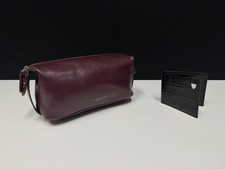 Aspinal of London Leather Toiletries Wash Bag + Wallet