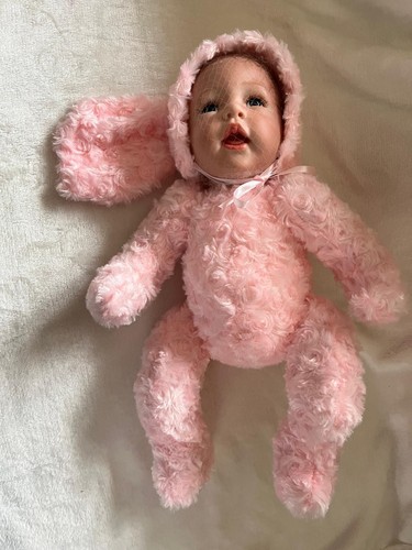 Reborn pink rabbit cuddle doll - reborn,