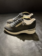 Sneaker by Rieker Cardiff Wedge Heel Womens Navy Blue Leather Trainers UK 4