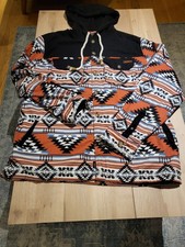 GANDYS Dont Just Exist Artisan Aztec Design  Shacket Hooded Size XL