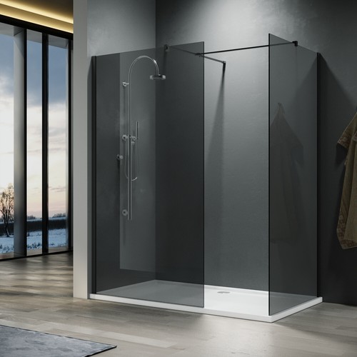 Black walk shower enclosure - walk,