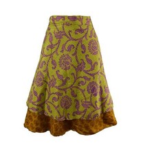 Sari Wrap Skirt 48" Silk Knee