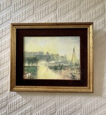 Vintage Framed Coalport Porcelain Plaque William Turner Painting Windsor Castle