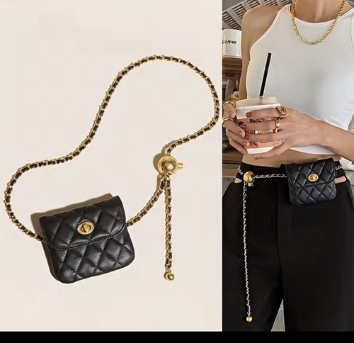 Black leather waist - black,