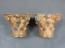 Antique pair cast gilt brass