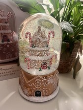 Christmas Gingerbread Large Snow Glitter Globes Music Melody Ginger bread house