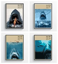 Jaws Inspired Poster Art A5-A4-A3-A2-A1 or FRAMED OPTION
