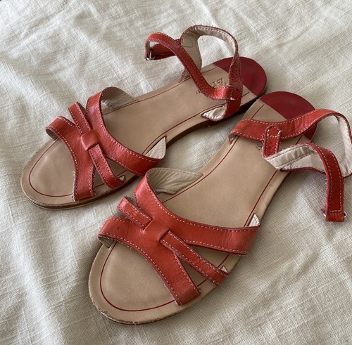Zara girls leather red orange - zara,