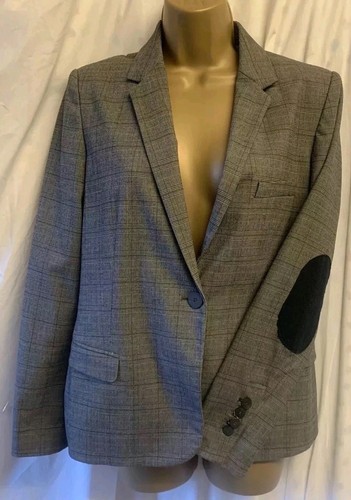 Zara grey check - elbow, patches